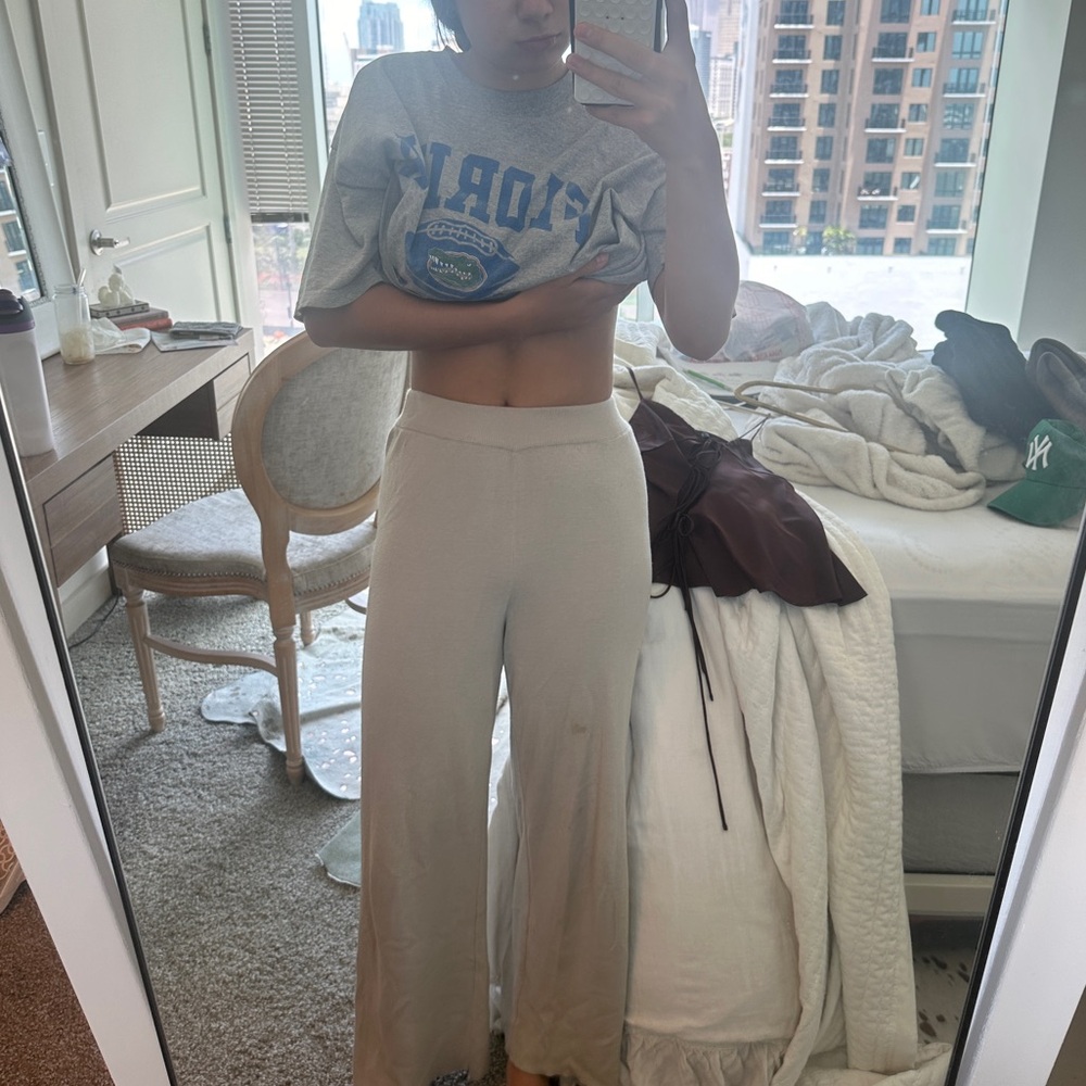 Oak and Fort wide leg knitted pants